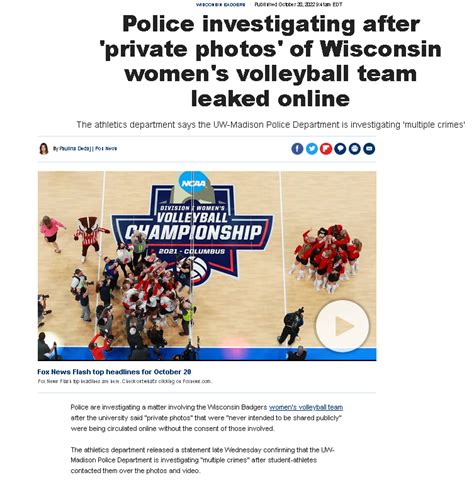 wisconsin volleyball team scandal video|Police investigate after private photos, videos of Wisconsin。